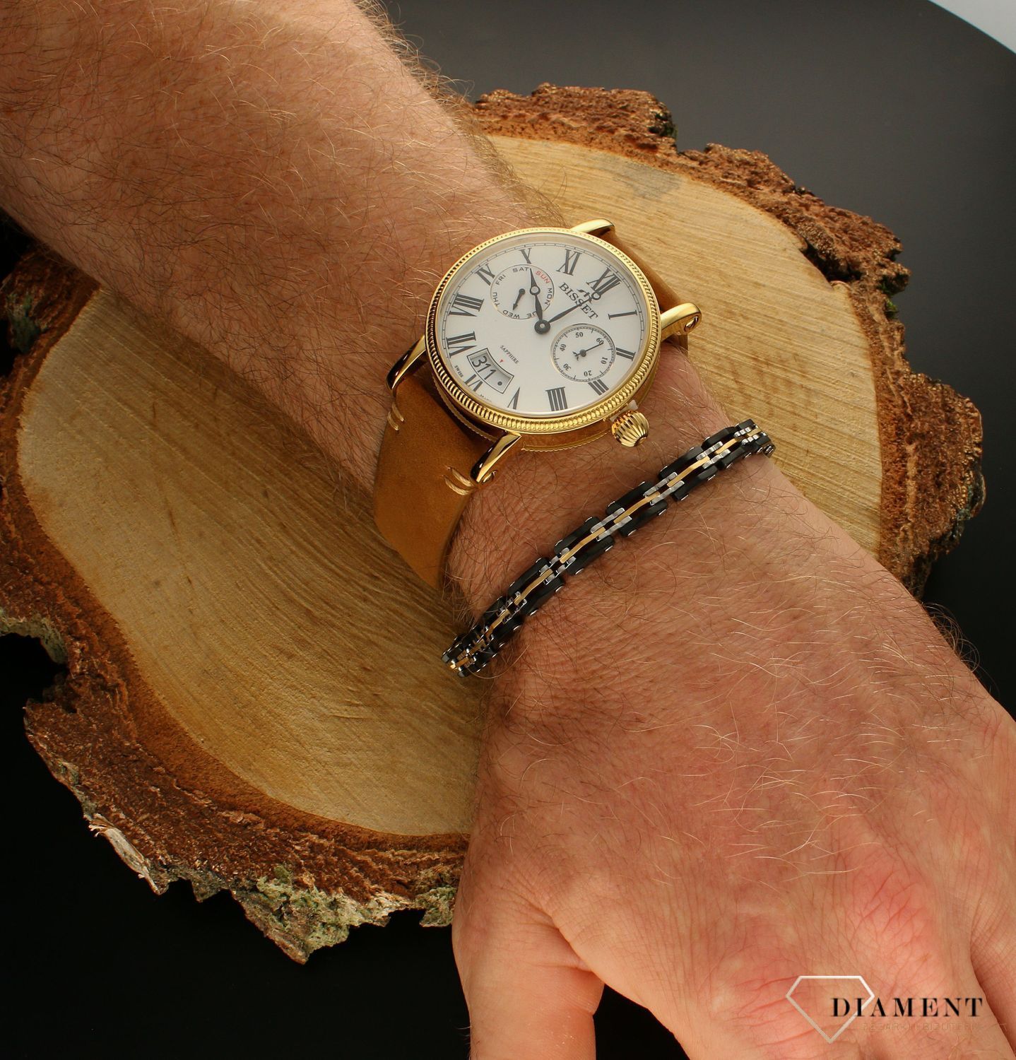 Bransoletka Nomination Italy Strong czarnażółte złoto 028314 012. Mocny, charakterystyczny design inspirowany ogniwami łańcucha rowerowego sprawia, iż jest to idealna propozycja dla Panów, którzy stawiają na odważne i wyra.jpg